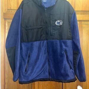 Penn State Nittany Lions Jacket Mens Sz Large L Blue & Black Fleece Full Zip
